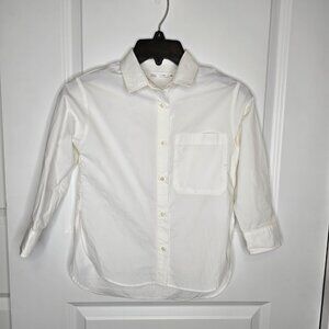 ZARA Girls White Button-up Shirt, 6/7 years